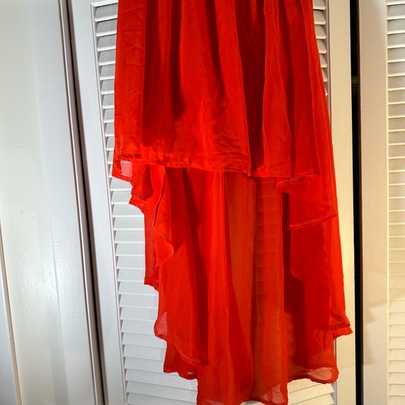 High Low Red Skirt - Picture 3 of 4